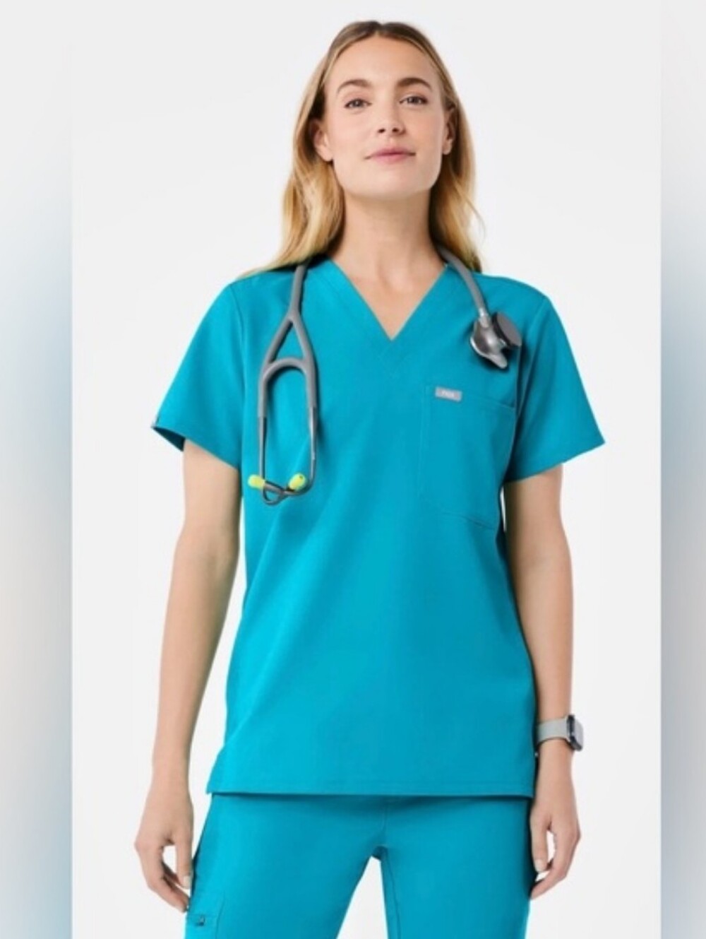 Figs Teal Catarina One Pocket Scrub Top Size XXS Womens NWT New